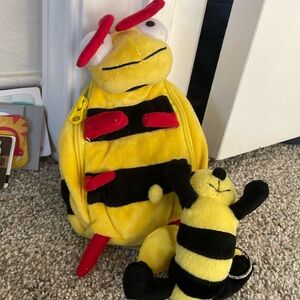 stuffed animal bee keychain+ pencil case brand new can be sold together/separate